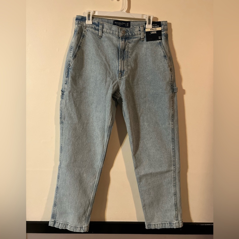 NWT Abercrombie & Fitch Vintage Stretch Athletic Loose Jeans
